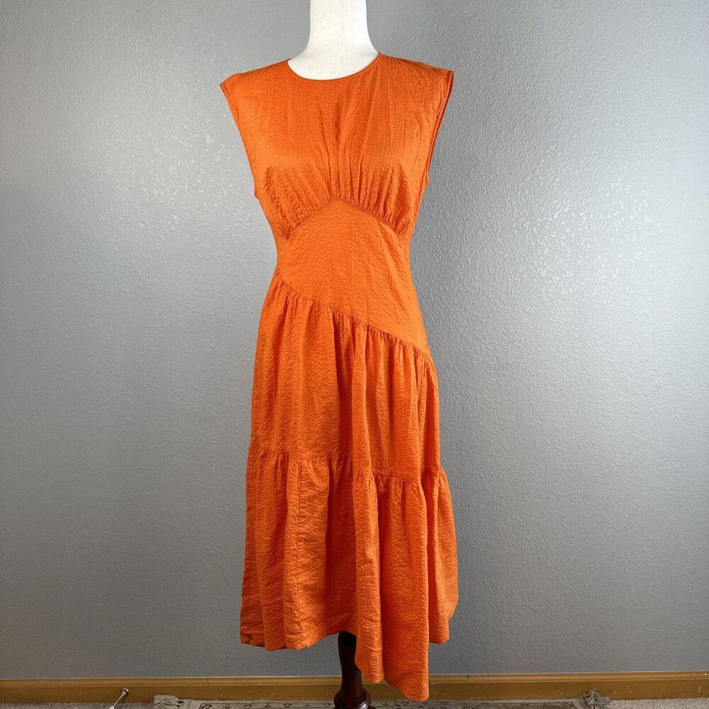 Frame Denim Orange Midi Dress